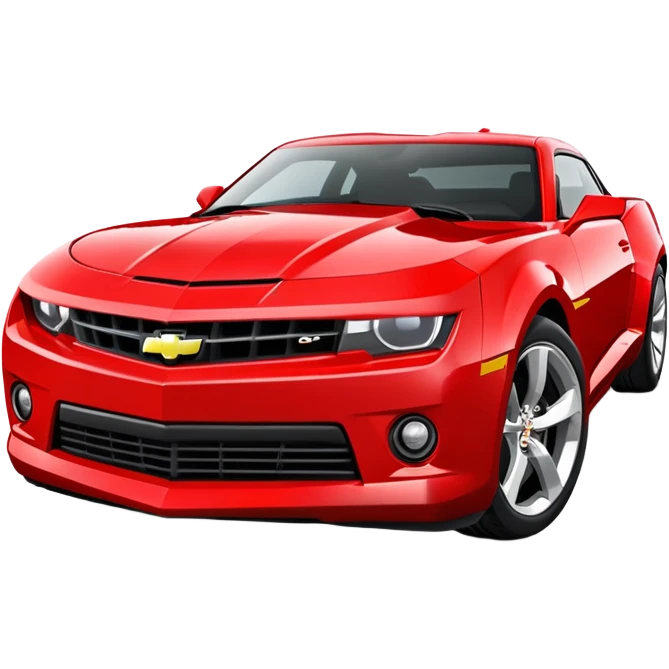 red minimalist Chevrolet Camaro sports car emoji