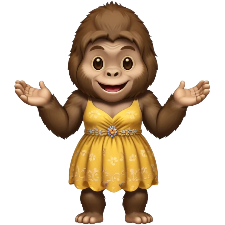 Gorilla in a dress emoji