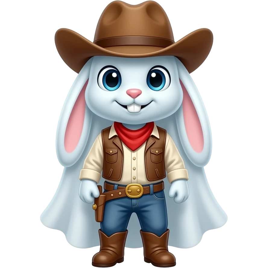 Ghost rabbit/ bunny cowboy emoji