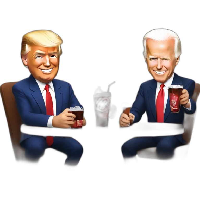 Donald jr trump and Biden drink cola emoji