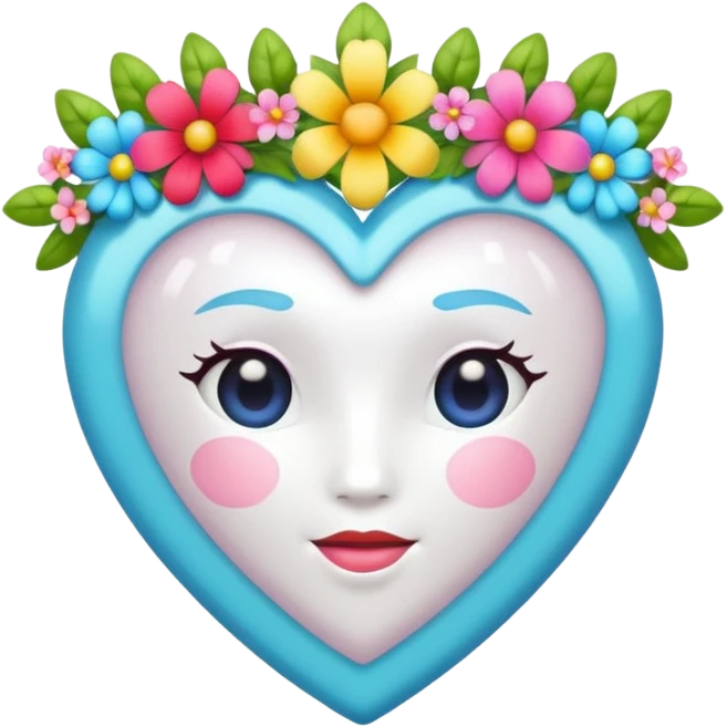 white heart with a floral crown emoji