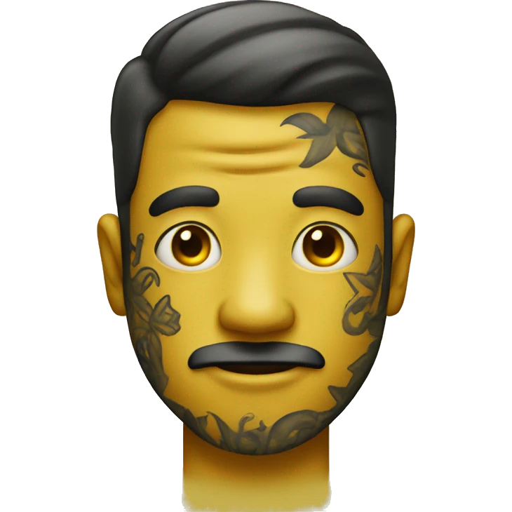 yellow emoij man with tattoos emoji