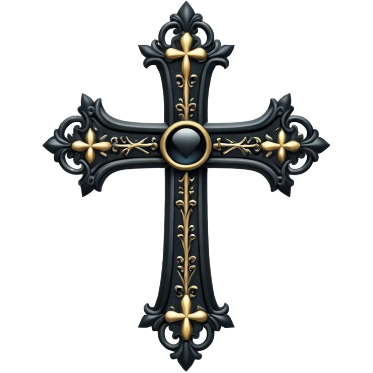 black pink goth cross  emoji