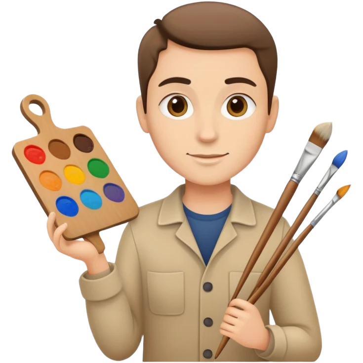 artist with palette and paintbrushes emoji
