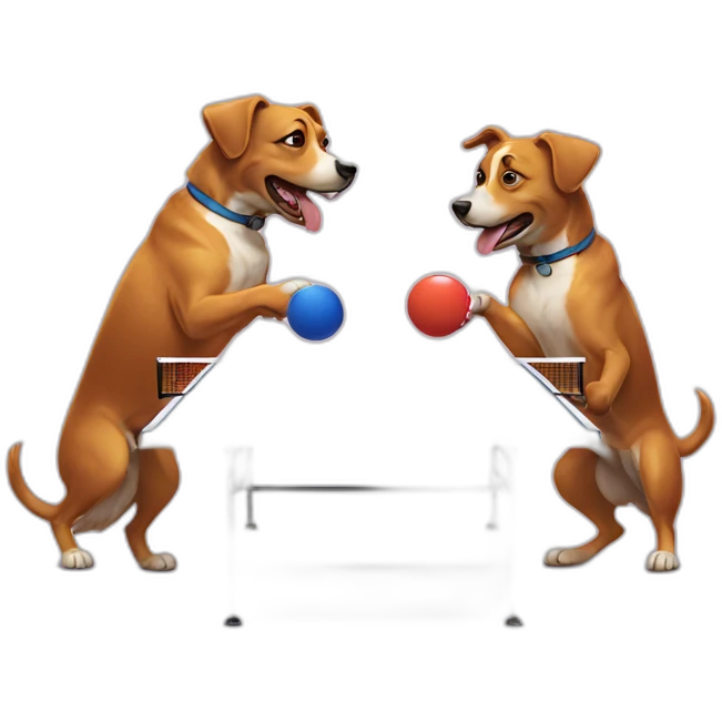 two dogs playing ping pong emoji