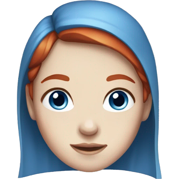 Girl with red hair, blue eyes, pale skin, freckles emoji