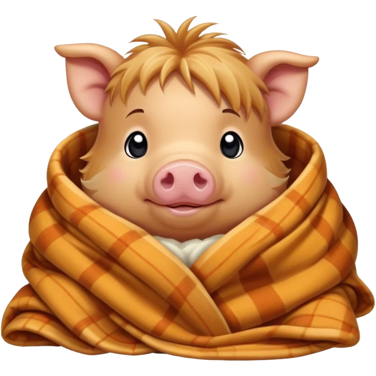 kunekune pig cozy in a blanket emoji