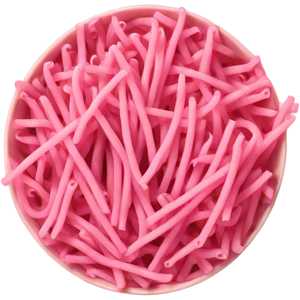 pink noodles in a bowl emoji