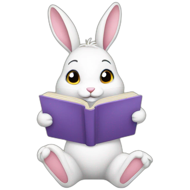 Bunny reading a book emoji