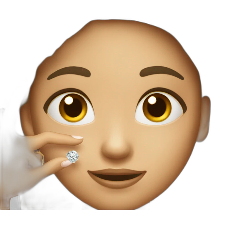 A girl proposing with a diamond ring  emoji