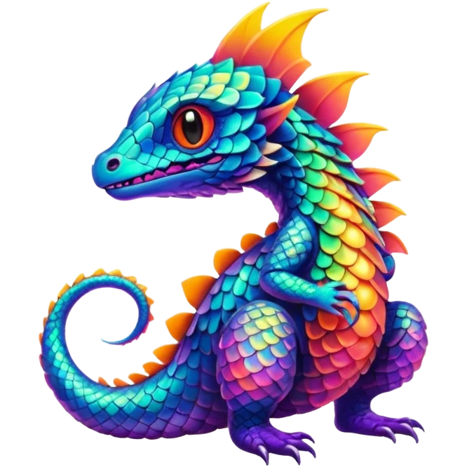 An exotic neon colorful unique bizarre eccentric Fakémon-creature emoji