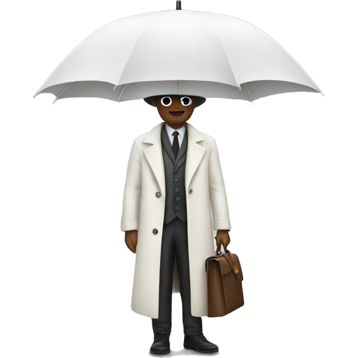 A secret man under a white umbrella emoji