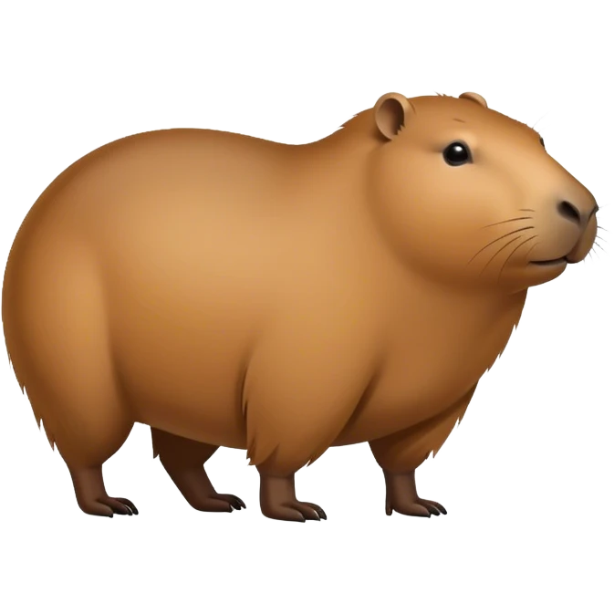 Capybara with big but emoji