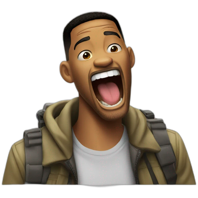 Will smith happy with open mouth emoji