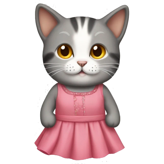 Cat wearing dress ￼ emoji