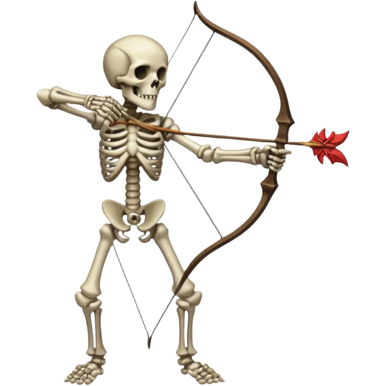 create a dnd style skeleton_archer.png with a bow using 48x48 pixels size emoji