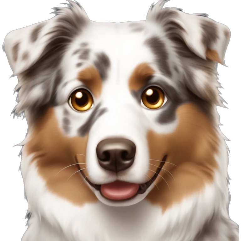 Australian shepherd white light brown one blue eye one brown  emoji