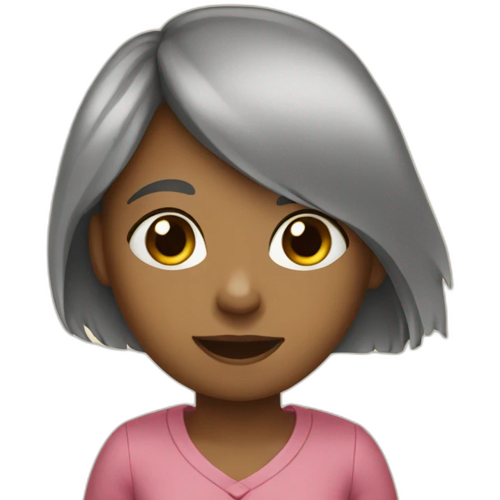 A girl write a letter emoji