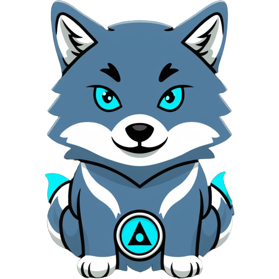 Spiritual wolf with glowing third eye emoji