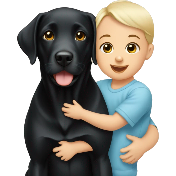 Black lab and baby emoji