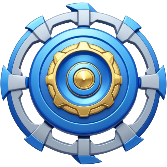 A blue Beyblade with 3 pointed blades like Victory Valtryek emoji