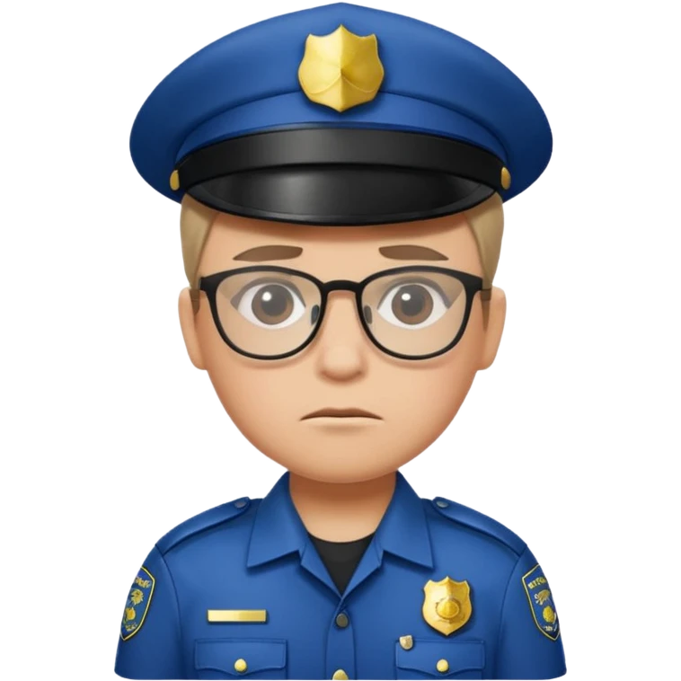 FROWN EXPRESSION WITH GLASSES POLICE emoji