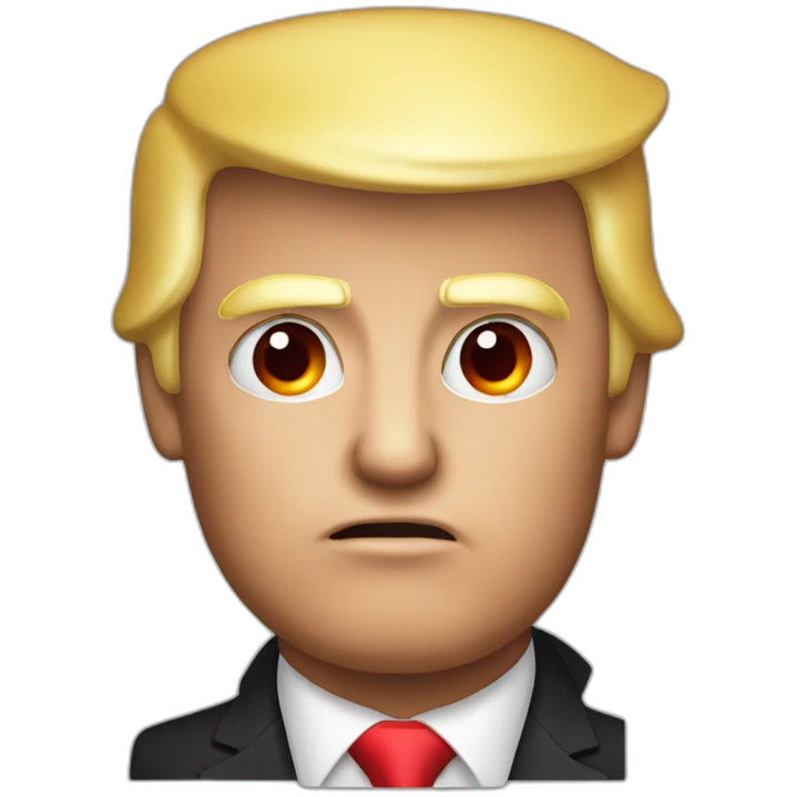 trump with a red button emoji