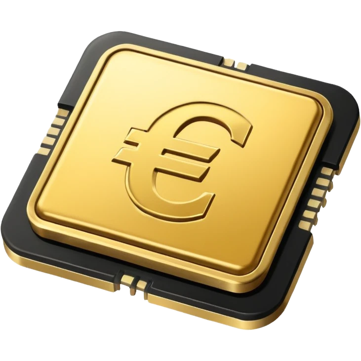 Electronic chip euro sign  emoji