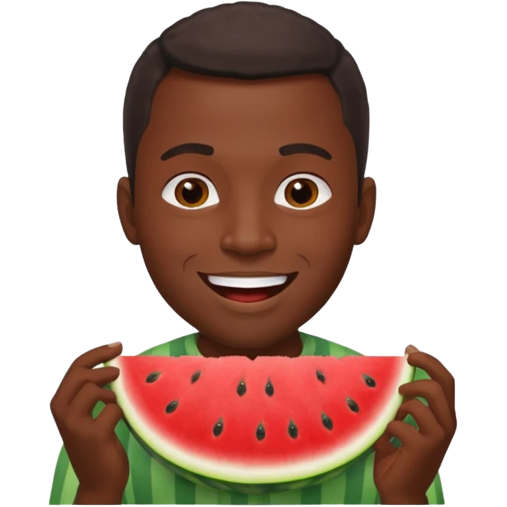 Black man eating watermelon emoji