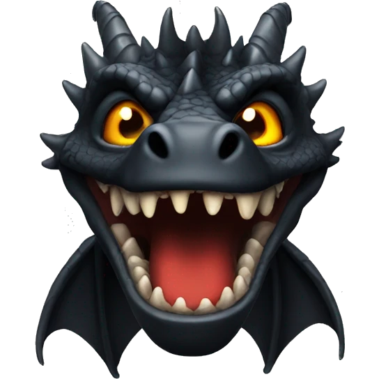 Scary black dragon emoji