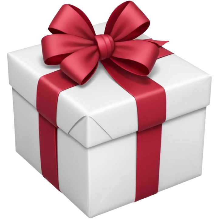 christmas gift with white color and cranberry bow emoji