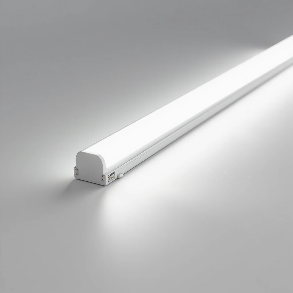 photorealistic image of a light channel or LED strip channel, isolated, no background emoji
