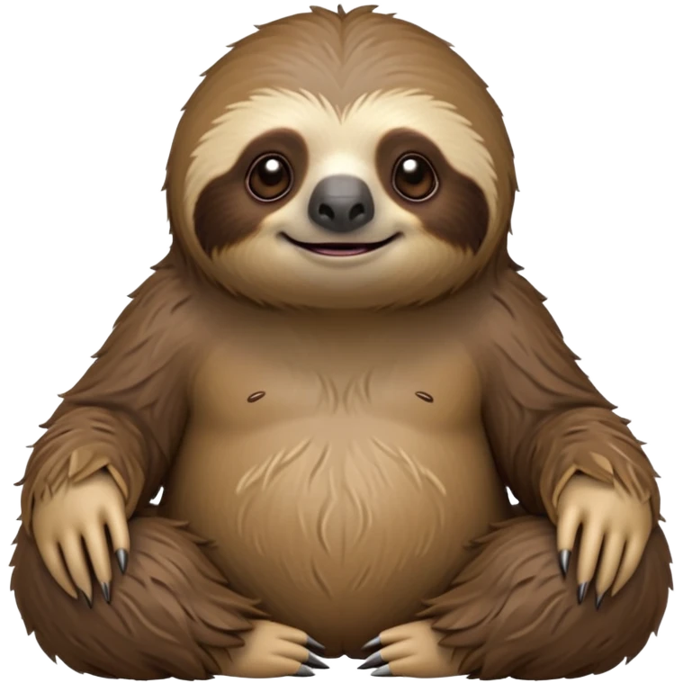 cinematic-sloth-realistic-full-body-sitting-emoji,-long-curved-claws-clinging,-thick-shaggy-brown-fur-slightly-ruffled,-head-tilted-dramatically,-slow-blinking-eyes-filled-with-serene-wisdom,-simplified-yet-realistic-focused-features,-highly-detailed,-glowing-with-an-almost-sarcastic-glow emoji