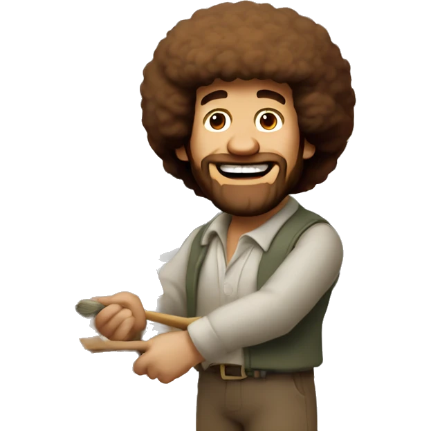 bob ross showing a painting emoji