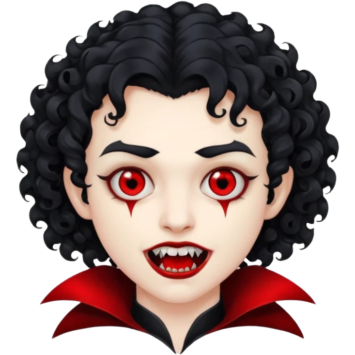 curly hair a picture of me as a vampire emoji