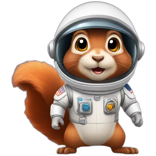 Squirrel dressed as an astro emoji