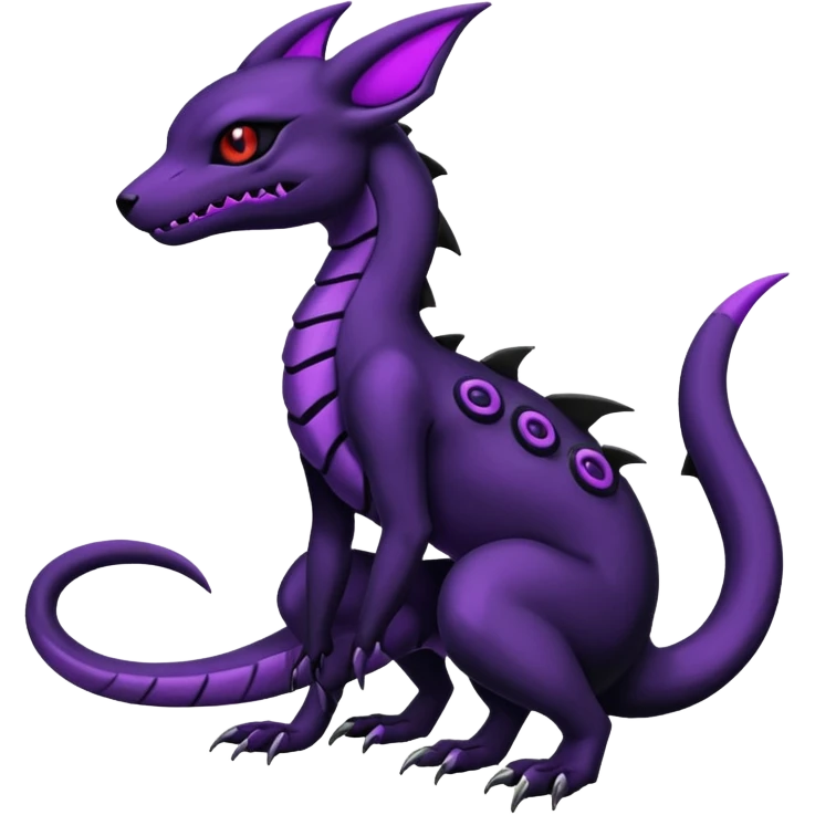 Evil Gothic Salandit-Umbreon-Fakémon-hybrid-creature (full body)  emoji
