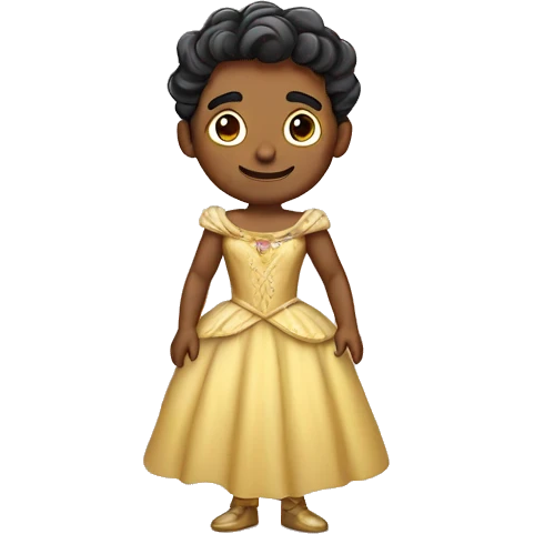 Hombre moreno con vestido de princesa  emoji