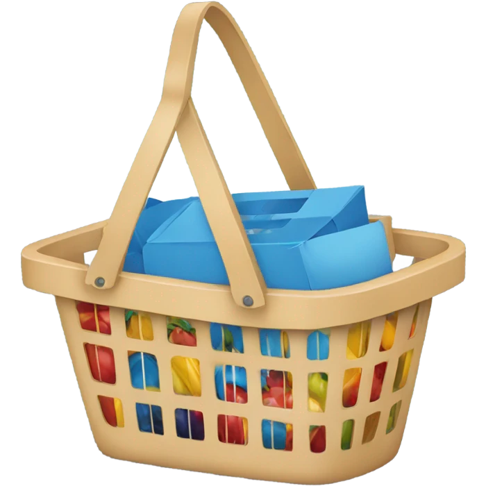 Happy shopping basket  emoji