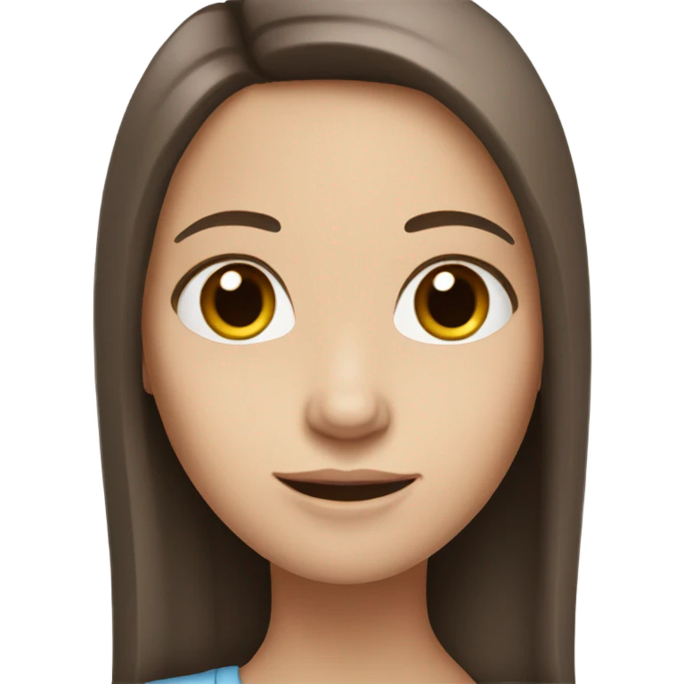 White-skinned girl with long, straight and brown hair emoji