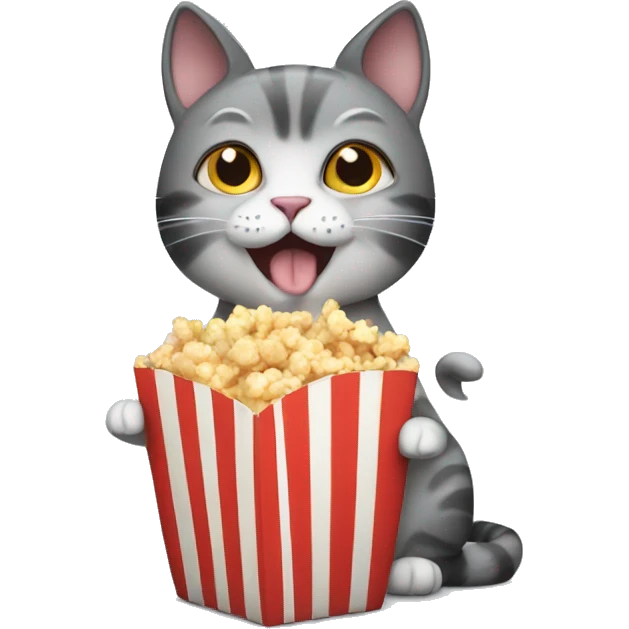 Cat holding popcorn  emoji