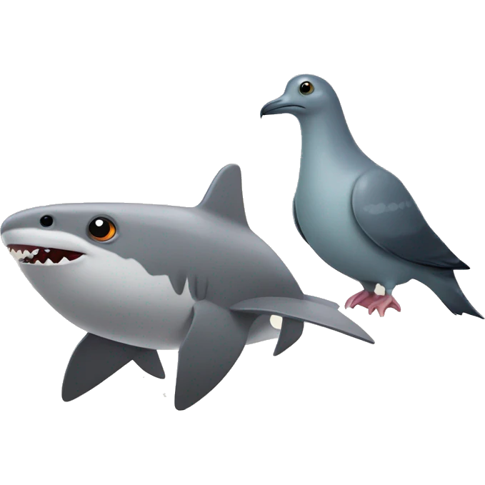 Pigeon and shark emoji