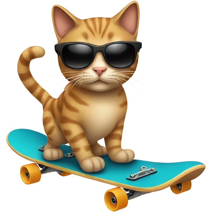 Cat with sunglasses riding an skateboard  emoji