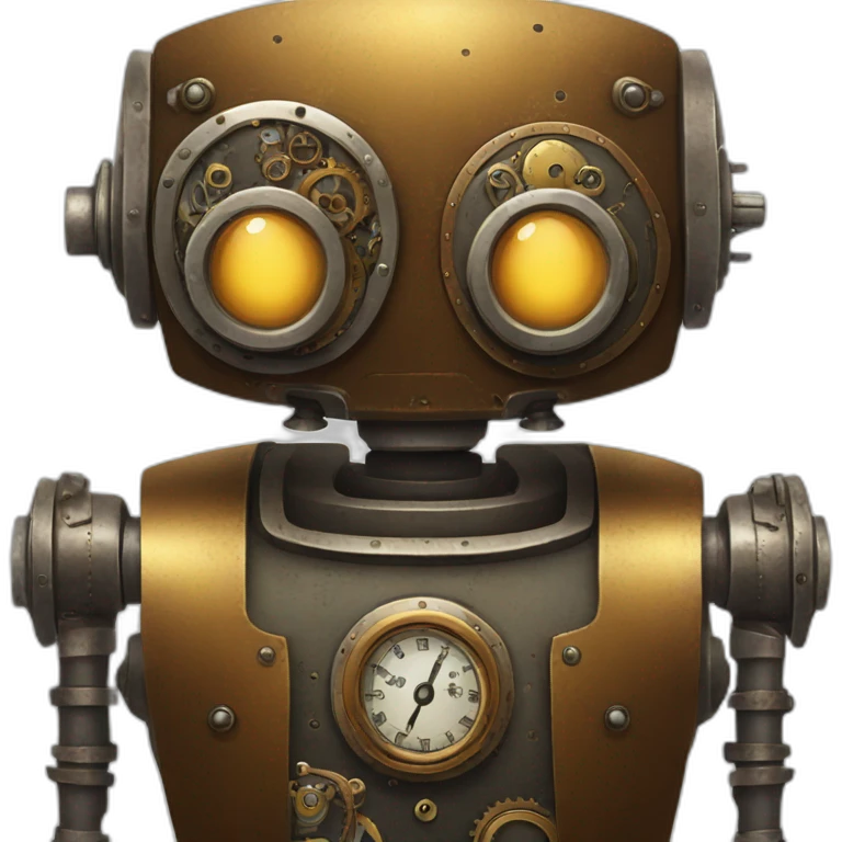 Steampunk retro robot emoji