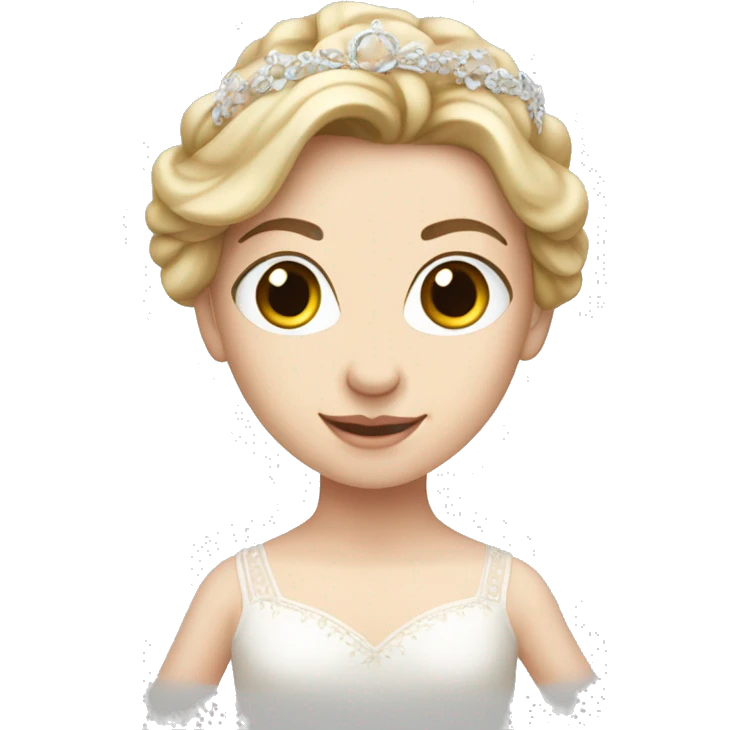 Caucasian ballerina wearing white  emoji