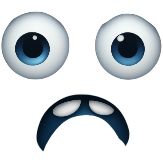 Sad blue monster with only eyes emoji