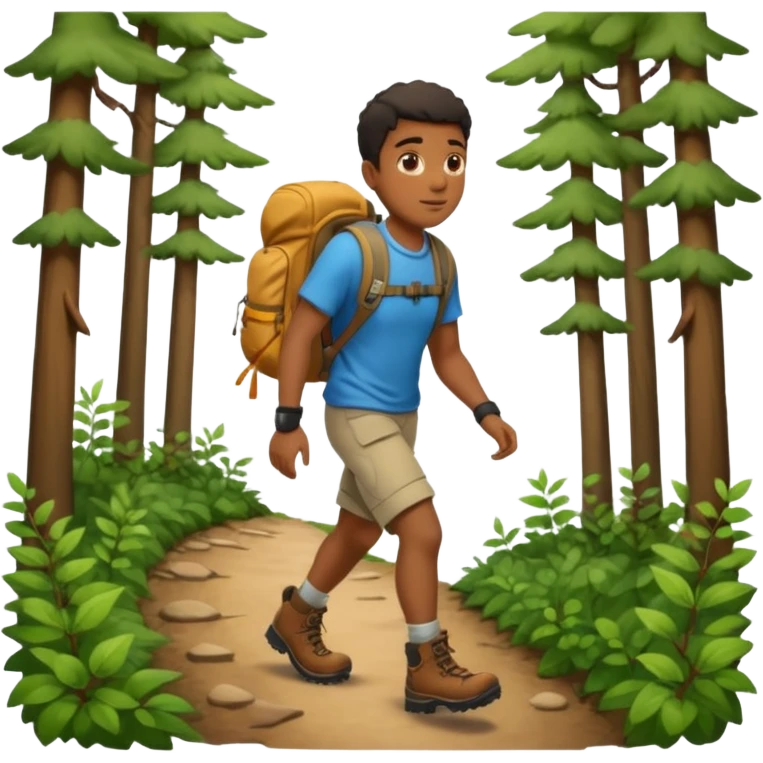 Forest Path Walker black man emoji