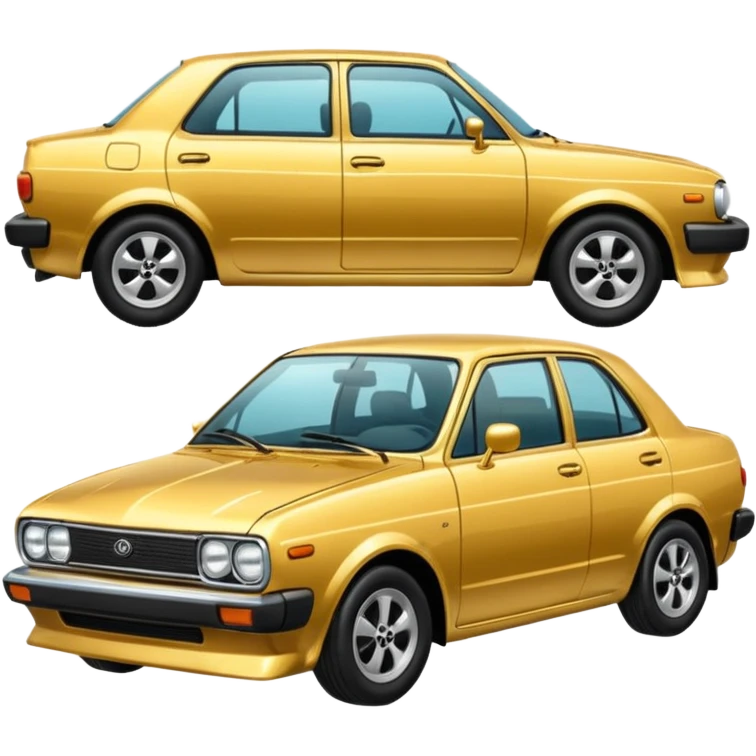 Golden Corolla car emoji emoji