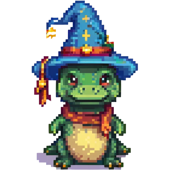 simple alligator wizard, emoji style emoji