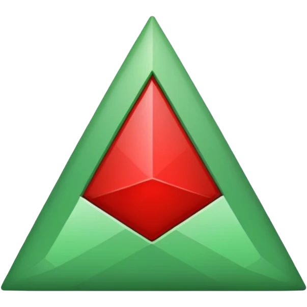 triangulo verde y rojo emoji